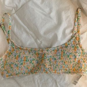 Floral Scrunched Bathing Suit Top